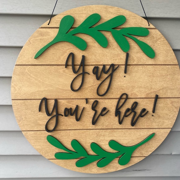 Etsy Made Front Door Wood Sign - Picture 3 of 5